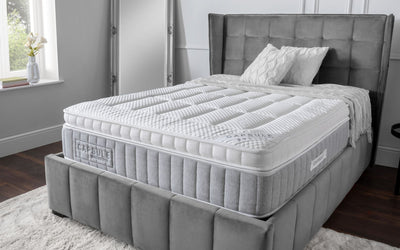 Wilton Deep Buttoned 4 Drawer Super king Bed - Grey