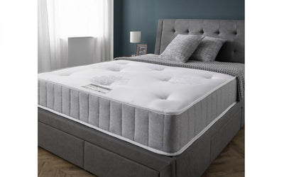Wilton Deep Buttoned 4 Drawer King Bed - Grey