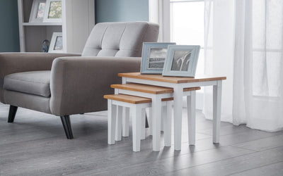 Cleo White/Oak Nesting Tables - The Pack Design