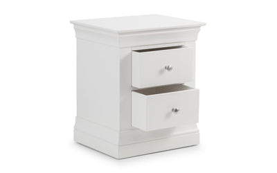 Clermont 2 Drawer Bedside - White