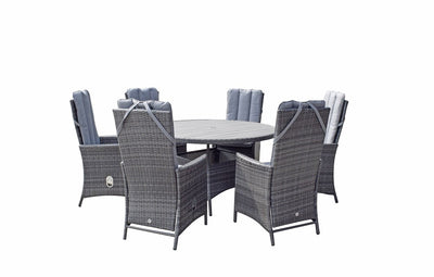 Emily 6 Seat Round dining set with Polywood Top - The Pack Design