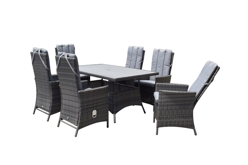 Emily 6 Seater Rectangular dining Set with Polywood top - The Pack Design