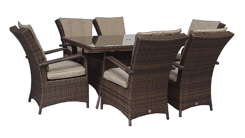 Florence 6 Seat Rectangular in Brown - The Pack Design