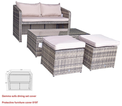 Gemma Compact Sofa Set in Mixed Brown