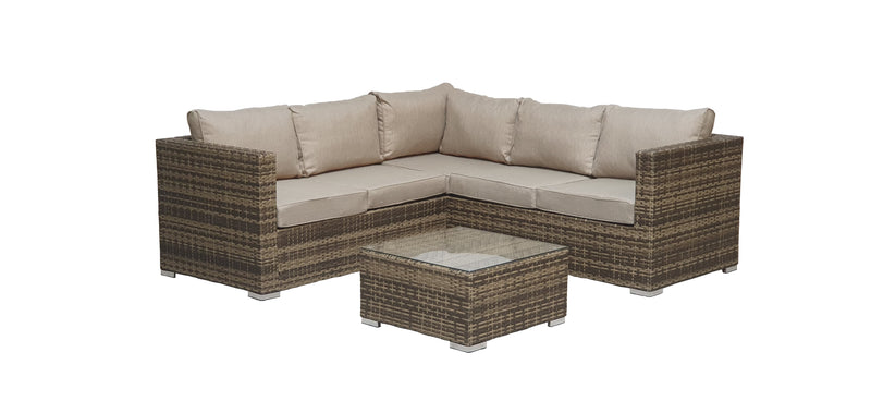 Georgia Corner Sofa Set in mixed Brown - The Pack Design