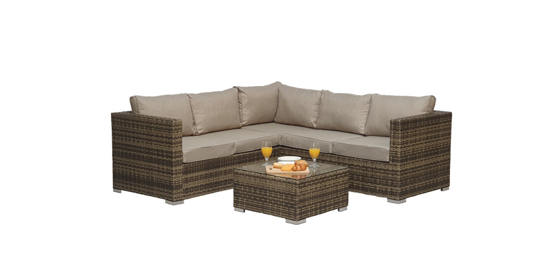 Georgia Corner Sofa Set in mixed Brown - The Pack Design