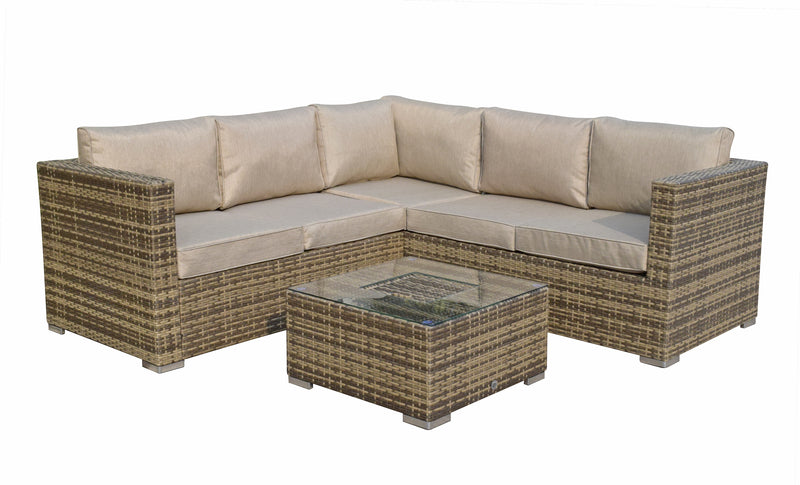 Georgia Corner Sofa with Ice Bucket Mixed brown - The Pack Design