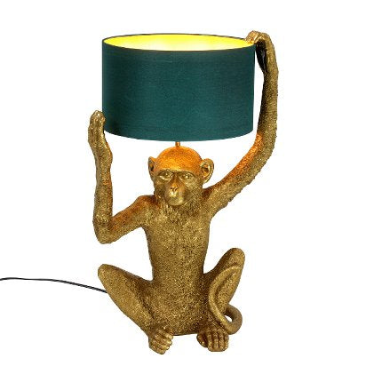 Chimp Gold/Petrol Table Lamp - The Pack Design