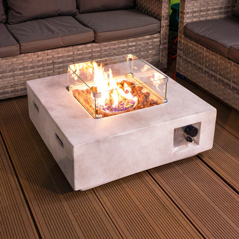 Royal Fire Lanzarote GRC Square Gas Fire Pit - The Pack Design