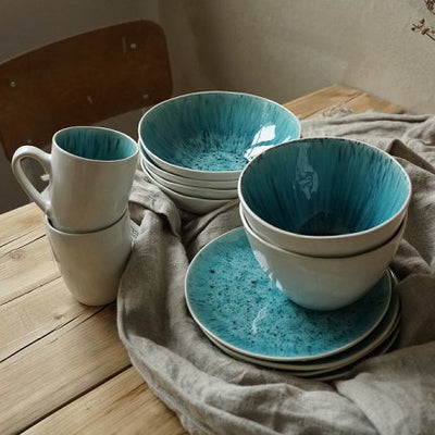 Aquamarin White/Turquoise Stoneware Mug - The Pack Design