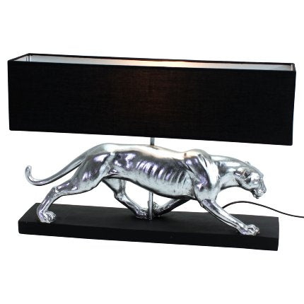 Panther Silver/Black Table Lamp - The Pack Design