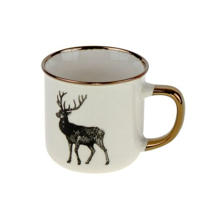 Deer White/Brown Mug - The Pack Design