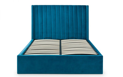 Langham Scalloped Headboard Storage Double Bed - Teal