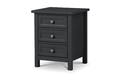 Maine 3 Drawer Bedside - Anthracite - The Pack Design