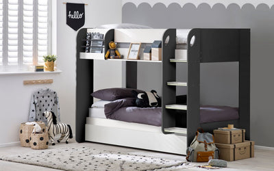 Mars Bunk & Underbed - Charcoal & White - The Pack Design