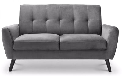 Monza 2 Seater Sofa - Grey Velvet - The Pack Design