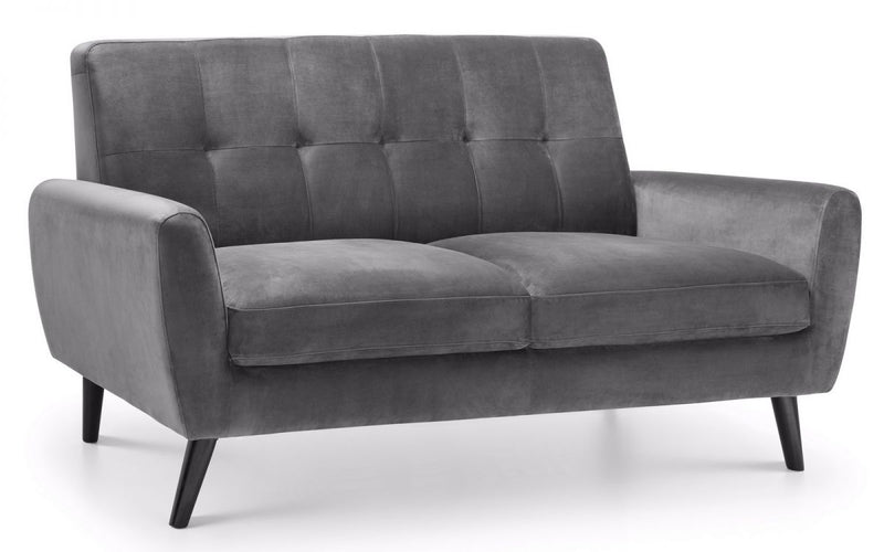 Monza 2 Seater Sofa - Grey Velvet - The Pack Design