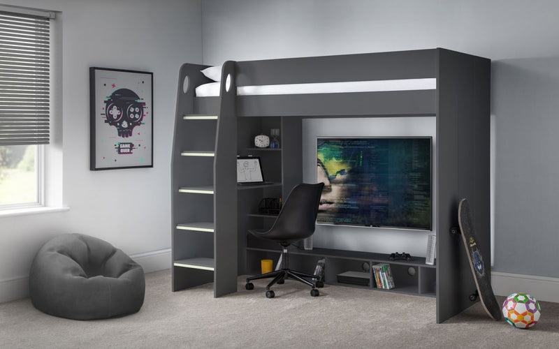 Nebula Gaming Bed with Desk - Anthracite - The Pack Design