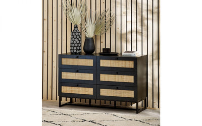 Padstow 6 Drawer Chest - Black