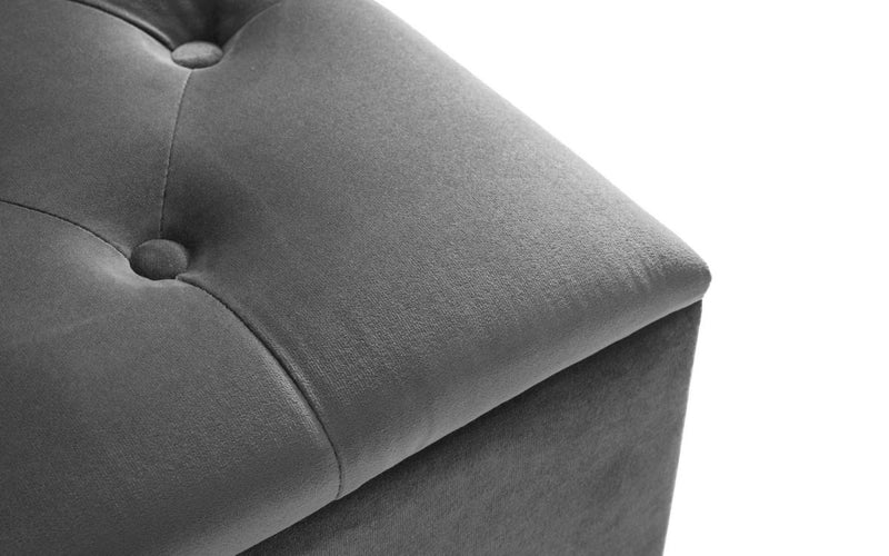 Ravello Blanket Box - Dark Grey Velvet