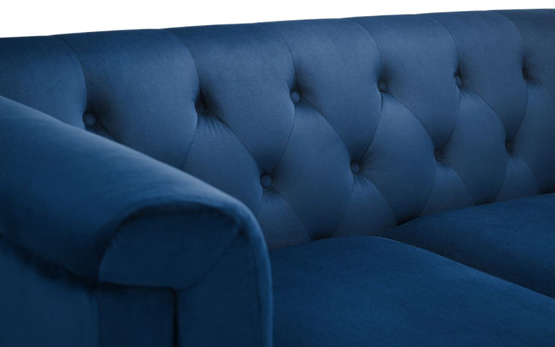 Sandringham 2 Seater Sofa - Blue Velvet - The Pack Design