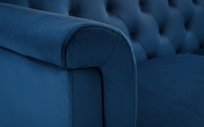 Sandringham 3 Seater Sofa - Blue Velvet - The Pack Design