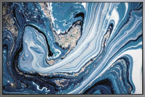 Blue Marble Swirl - Framed