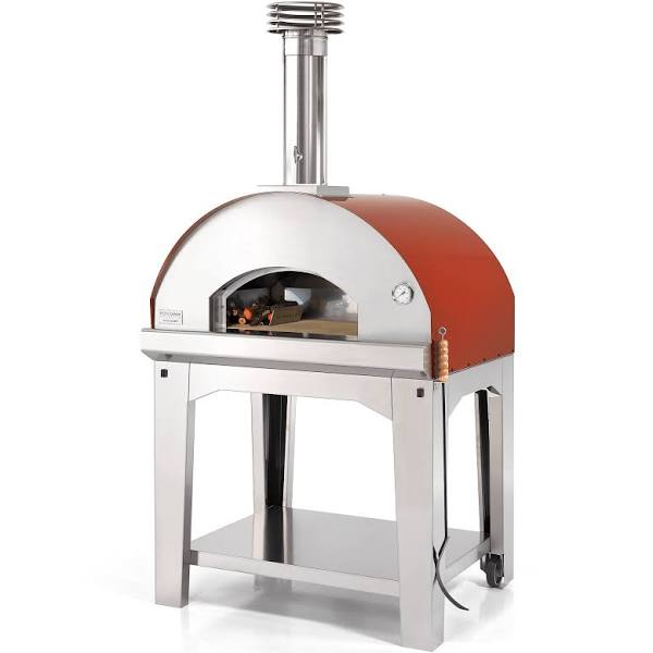 Fontana Mangiafuoco Rosso Wood Pizza Oven Including Trolley - The Pack Design