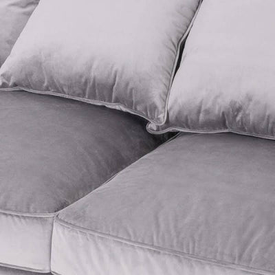 Grey Velvet Large Chesterfield Three Seater Sofa - The Pack Design