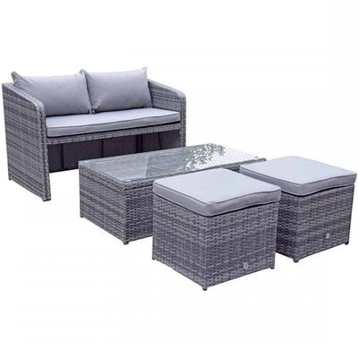 Gemma Compact Sofa Set in Grey