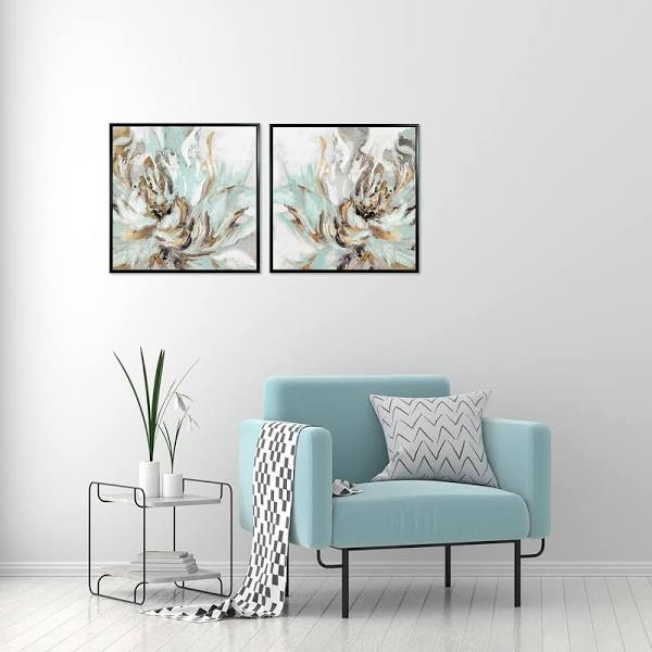 Touch of Teal I-II by Eva Watts - Framed