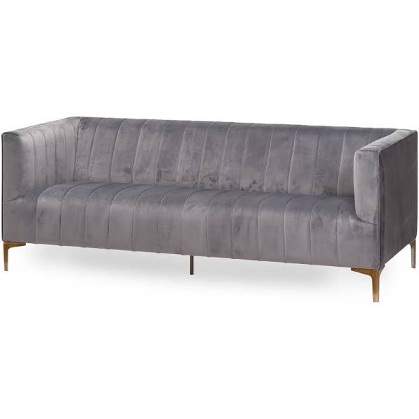 Emperor Grey Velvet 2 Seater Sofa - The Pack Design