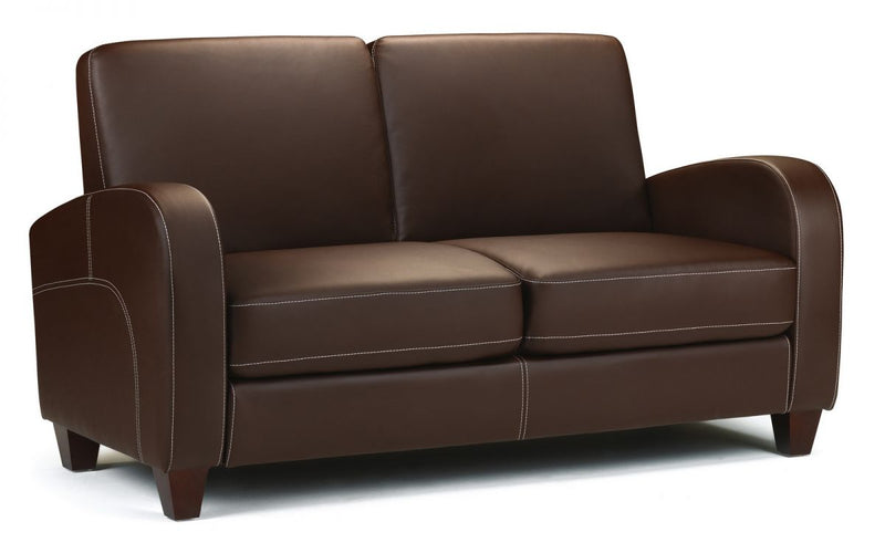 Vivo 2 Seater Sofa in Chestnut Faux Leather - The Pack Design