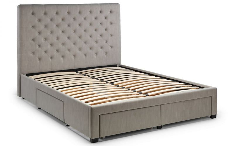 Wilton Deep Buttoned 4 Drawer Bed - Grey - The Pack Design